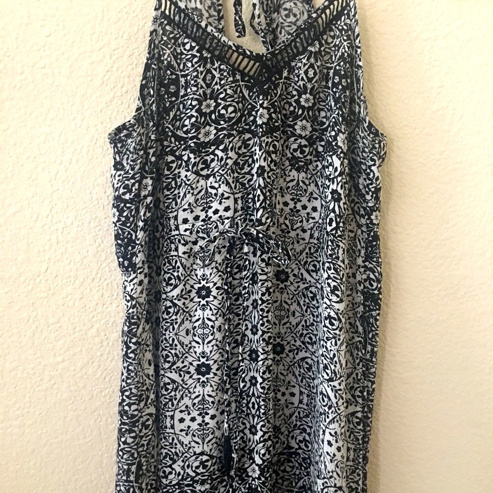 Iris black and white maxi dress